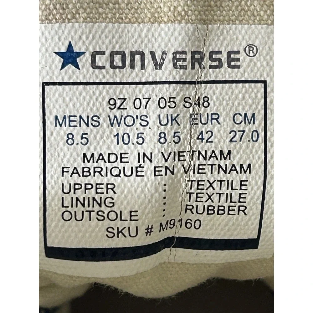 Vintage Converse Black Chuck Taylor All Star High Top Men's 8.5 Women's 10.5Y2K‎ - Picture 7 of 7
